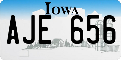 IA license plate AJE656