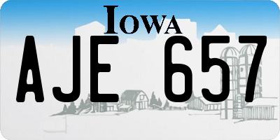 IA license plate AJE657