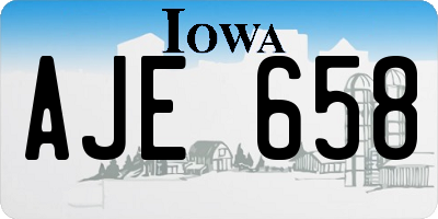 IA license plate AJE658