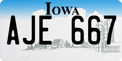 IA license plate AJE667
