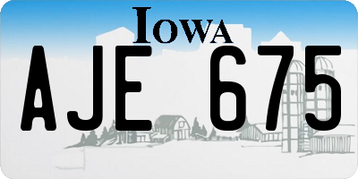 IA license plate AJE675