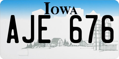 IA license plate AJE676