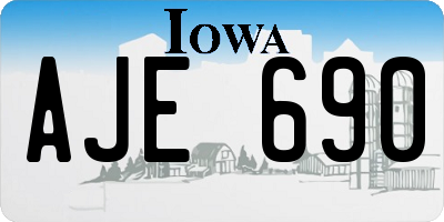 IA license plate AJE690
