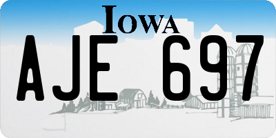 IA license plate AJE697