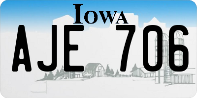IA license plate AJE706