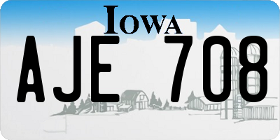 IA license plate AJE708