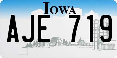 IA license plate AJE719