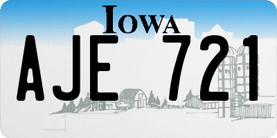 IA license plate AJE721