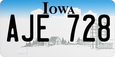 IA license plate AJE728