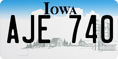 IA license plate AJE740