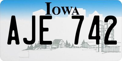 IA license plate AJE742