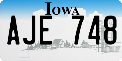 IA license plate AJE748