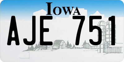 IA license plate AJE751