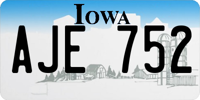 IA license plate AJE752
