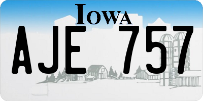 IA license plate AJE757