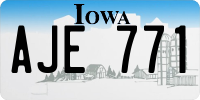 IA license plate AJE771