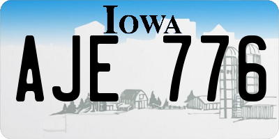 IA license plate AJE776