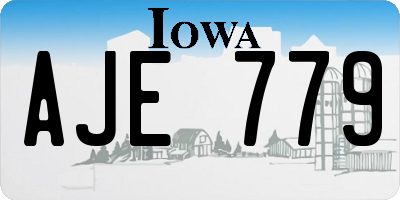 IA license plate AJE779