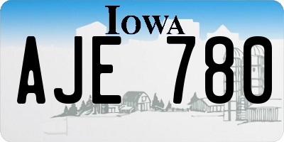 IA license plate AJE780