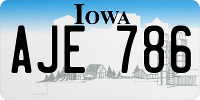 IA license plate AJE786