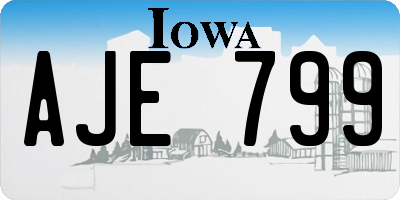 IA license plate AJE799