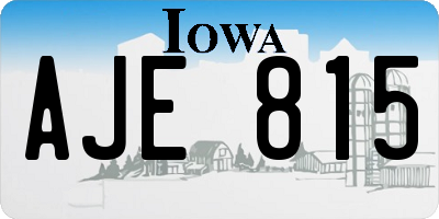 IA license plate AJE815