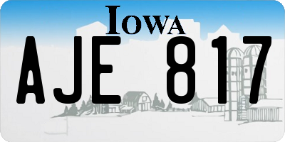 IA license plate AJE817