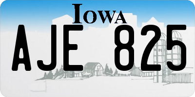 IA license plate AJE825