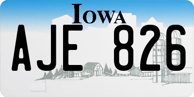 IA license plate AJE826