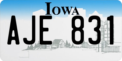 IA license plate AJE831