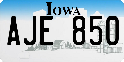 IA license plate AJE850