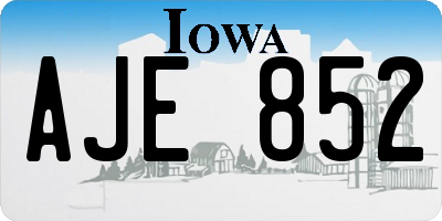 IA license plate AJE852