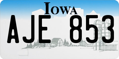 IA license plate AJE853