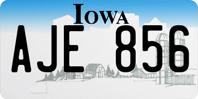 IA license plate AJE856