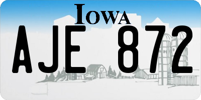 IA license plate AJE872