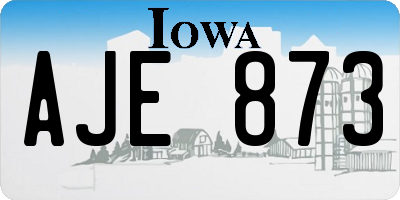 IA license plate AJE873