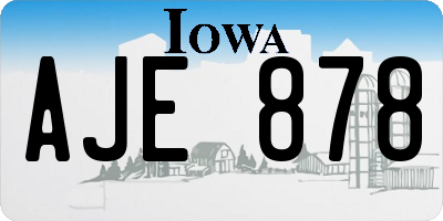 IA license plate AJE878