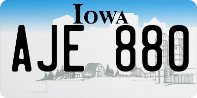 IA license plate AJE880
