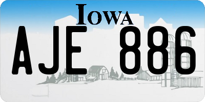 IA license plate AJE886