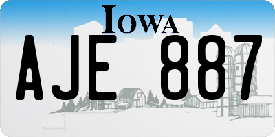 IA license plate AJE887