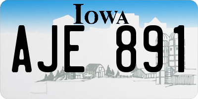 IA license plate AJE891