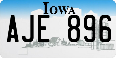 IA license plate AJE896