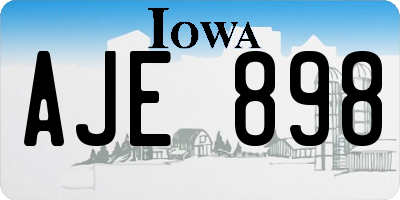 IA license plate AJE898