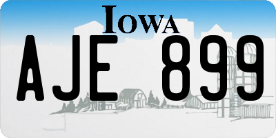 IA license plate AJE899