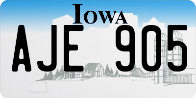 IA license plate AJE905