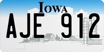 IA license plate AJE912
