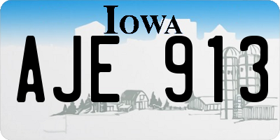 IA license plate AJE913