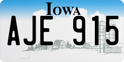 IA license plate AJE915