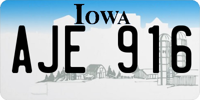 IA license plate AJE916