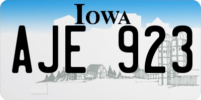 IA license plate AJE923